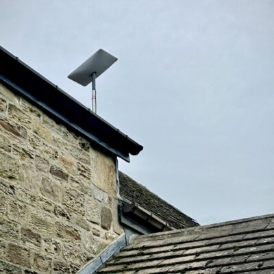 Starlink dish attached to roof