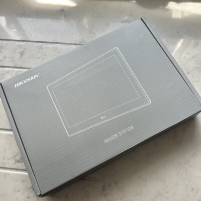 Door Intercom Station in box ready to install to a customer by Above Security in South Yorkshire, home security business