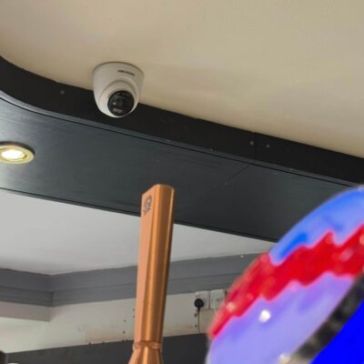 security camera installed on ceiling